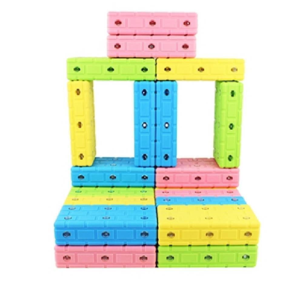 (48P) 자석블럭 벽돌블록 자석교구 블럭장난감 사각블