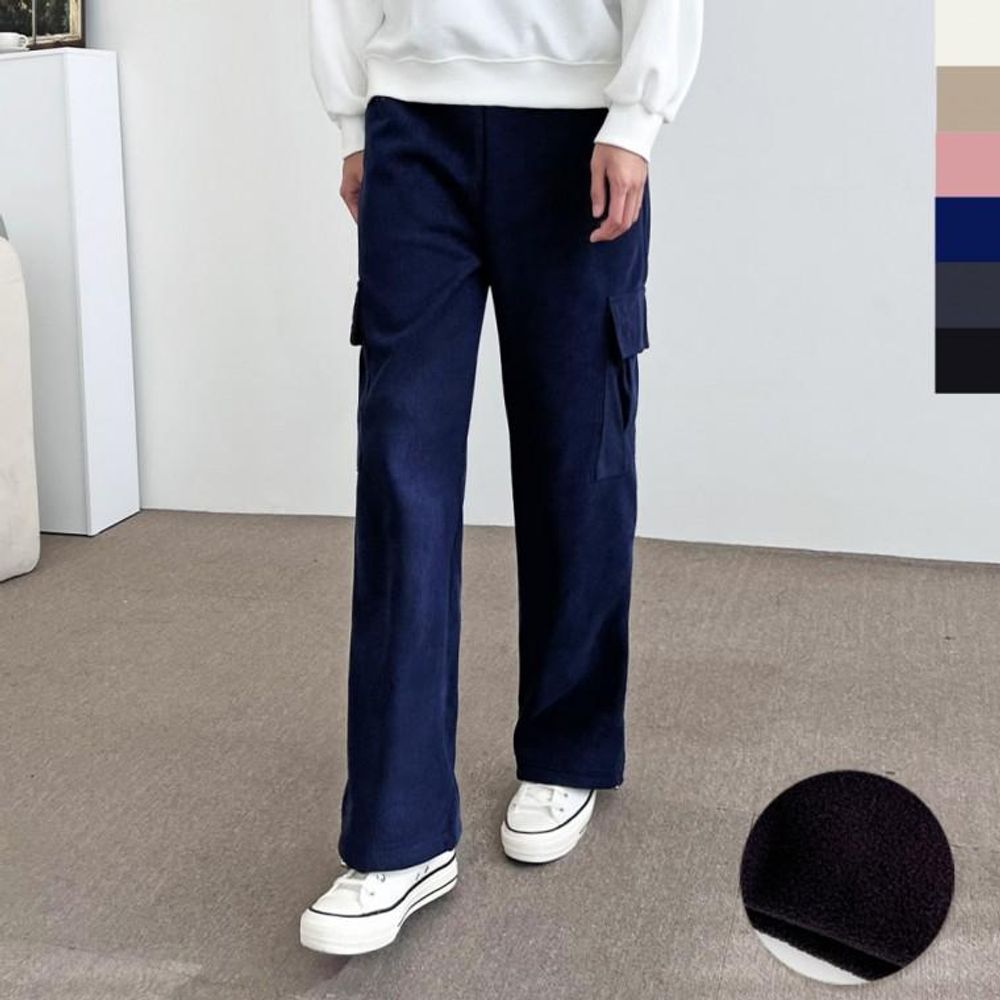 남성 데일리 캐주얼 골덴 포켓 카고 스트링 와이드팬