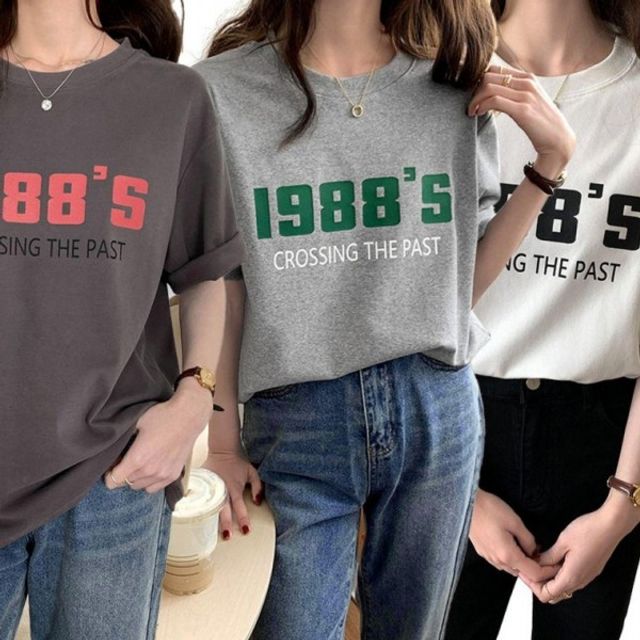 여성 레터링 라운드 기본 기본 데이 반팔 여름 티 셔