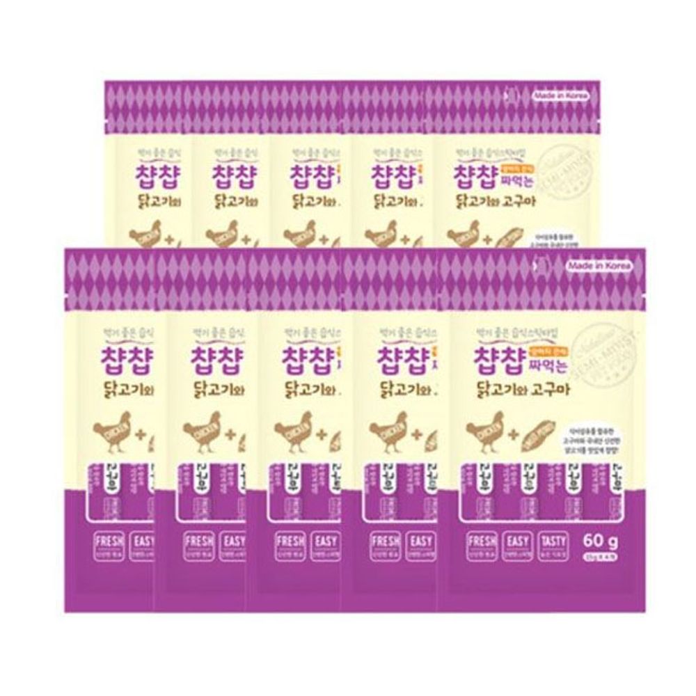 강아지 츄르 닭고기와고구마60g 10P 짜먹는 애견 간