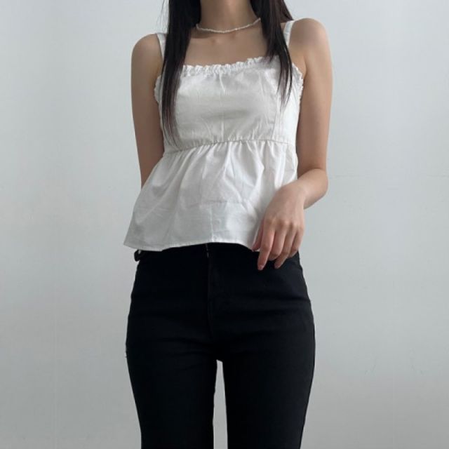 썸머 화이트뷔스티에 코튼 기본