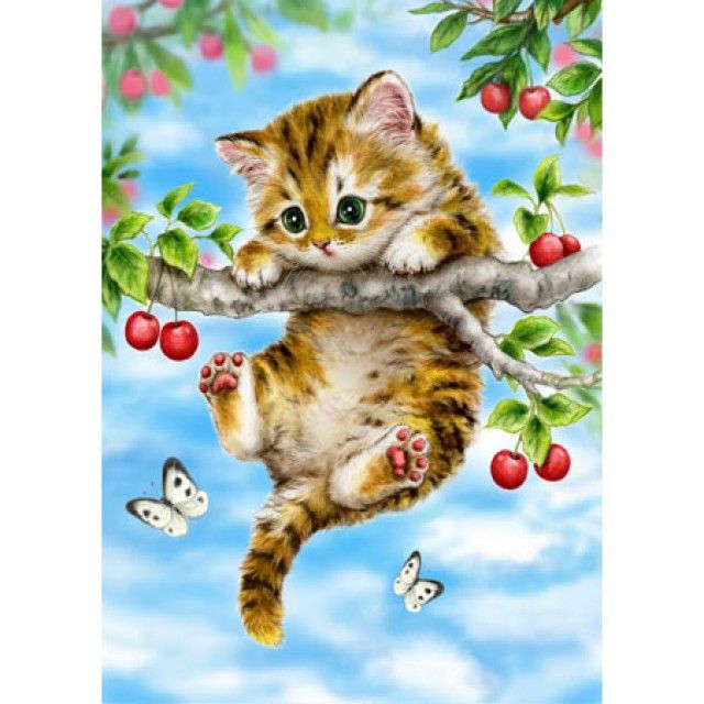 1000피스 체리나무위 아기 고양이 직소퍼즐 HP1004