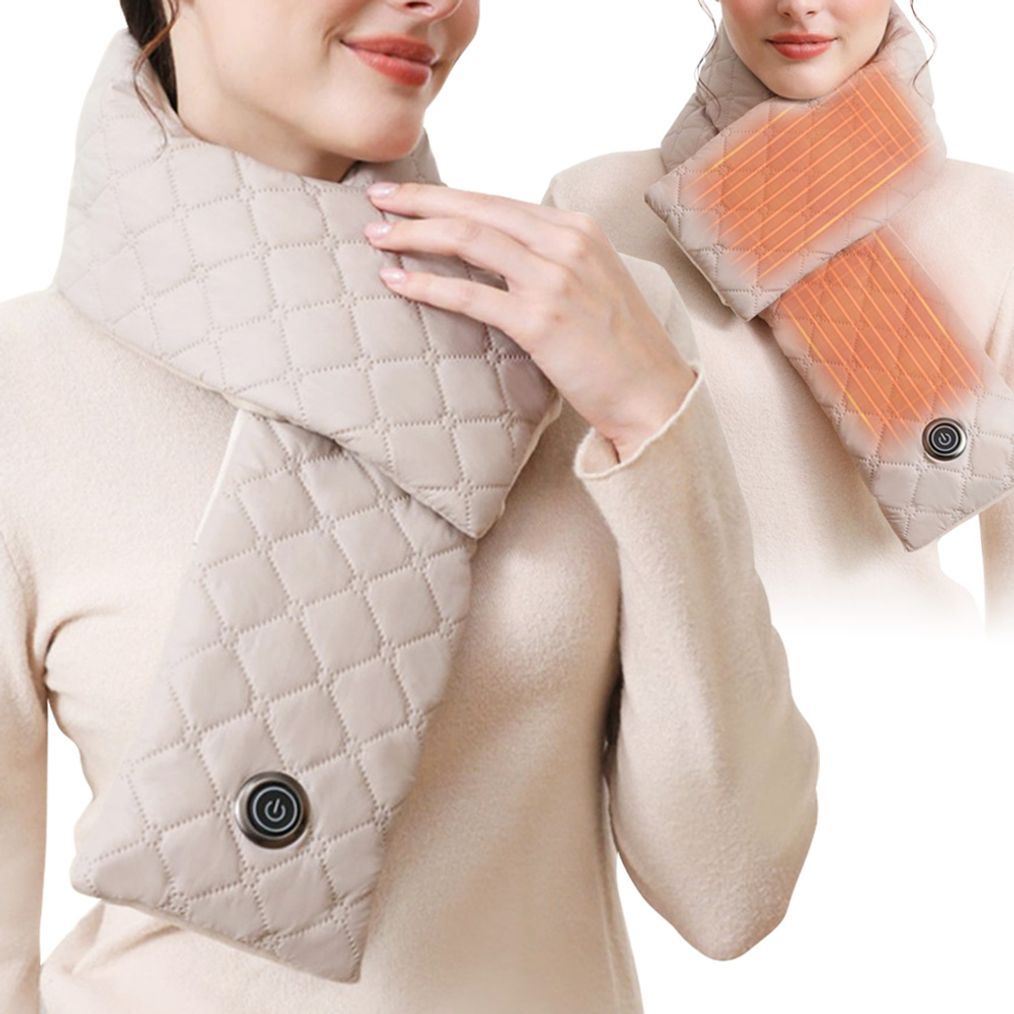 발열 목도리 아이보리 USB 온열 히팅 머플러 배 찜질