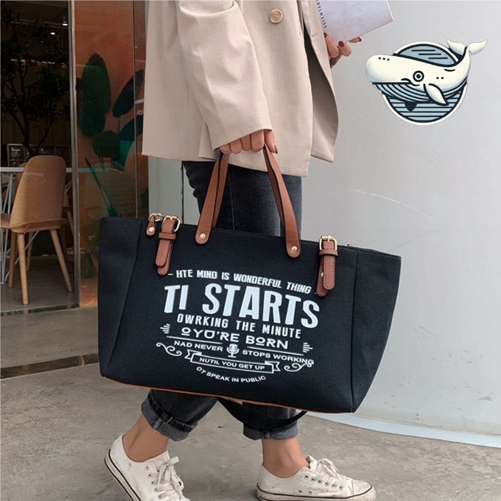 세련된 캔버스 숄더백 데일리 블랙 미니멀