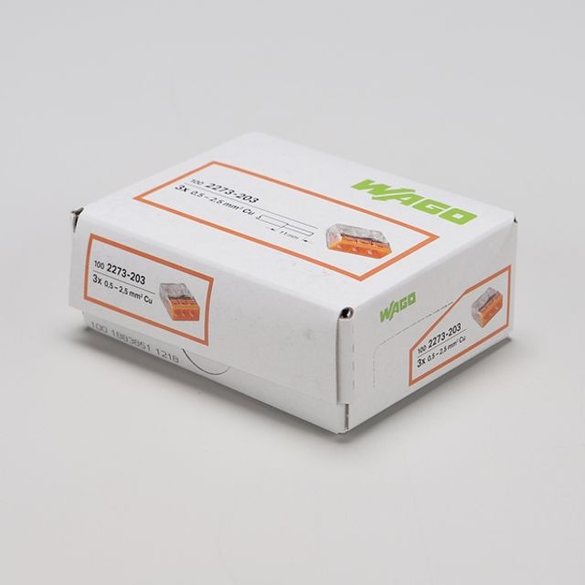 와고 전선 커넥터 2273-203 단선 100개입/BOX판매