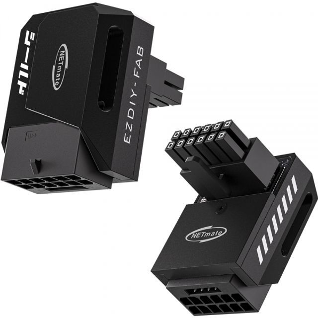 600W 12V-2x6 변환 어댑터 알루미늄 블랙 RVS 90도