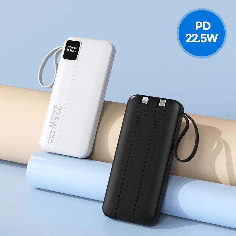 유니콘 10000mAh 보조배터리 케이블일체형 PB-10KM