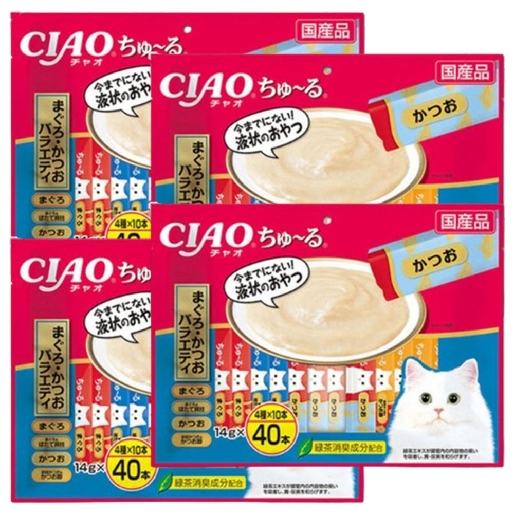 고양이 습식 간식 참치 가다랑어 14g 40P 파우치 스틱