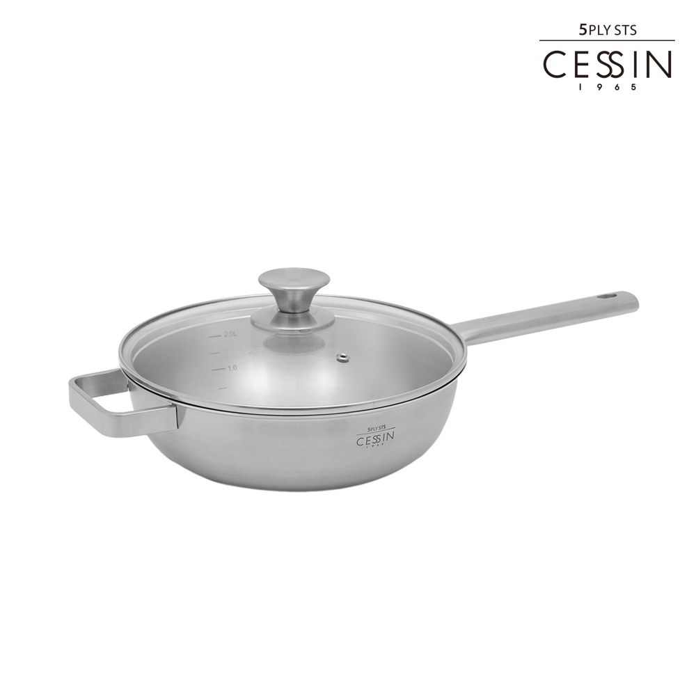 퀸센스 CESSIN 통5중 스테인레스 편수 웍 24cm