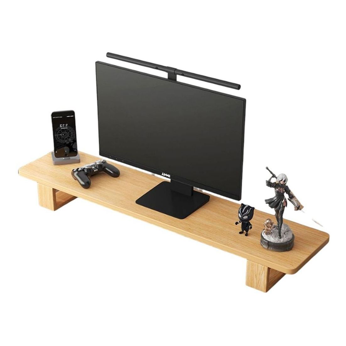 게더릭 데스크 원목 모니터 받침대 (120cm) (내추럴)