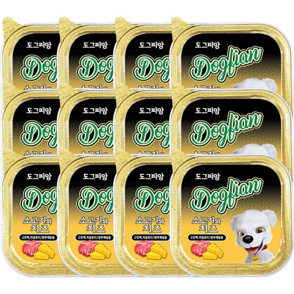 강아지캔 치즈 소고기 일상 100g 12P 반려견 저칼로리