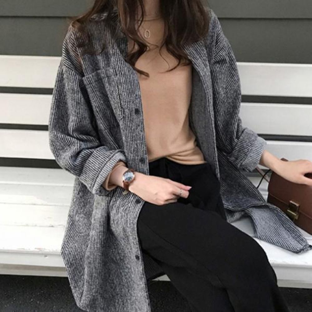 롱 카디건 가을 남방 셔츠 롱남방 캐주얼자켓