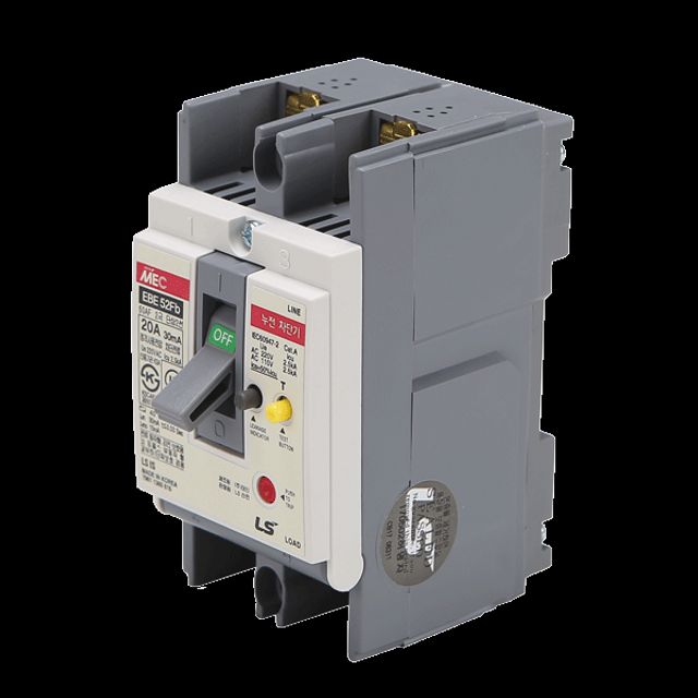 누전차단기 분전반용(산업용) EBE 52Fb 2P 20A 2.5KA