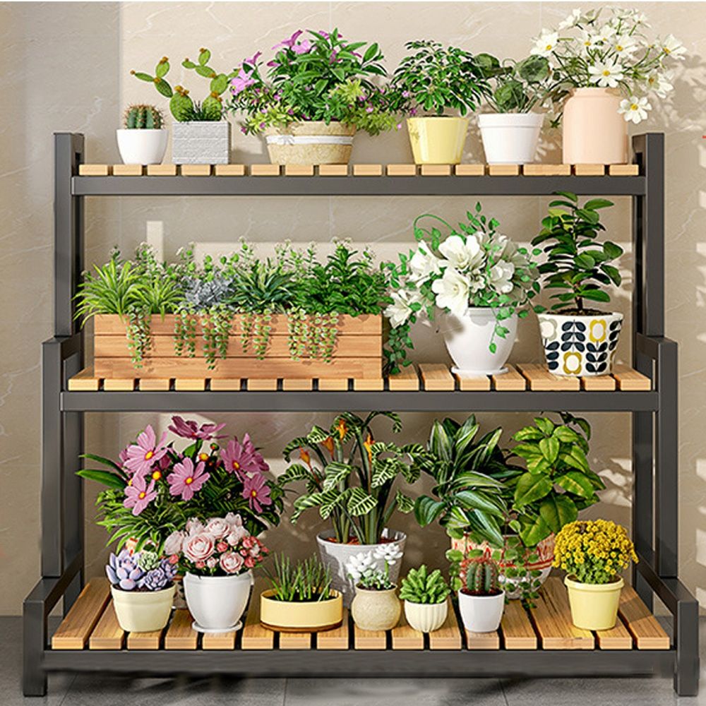 진열대 고운 블랙 정원 대나무 80cm 3단