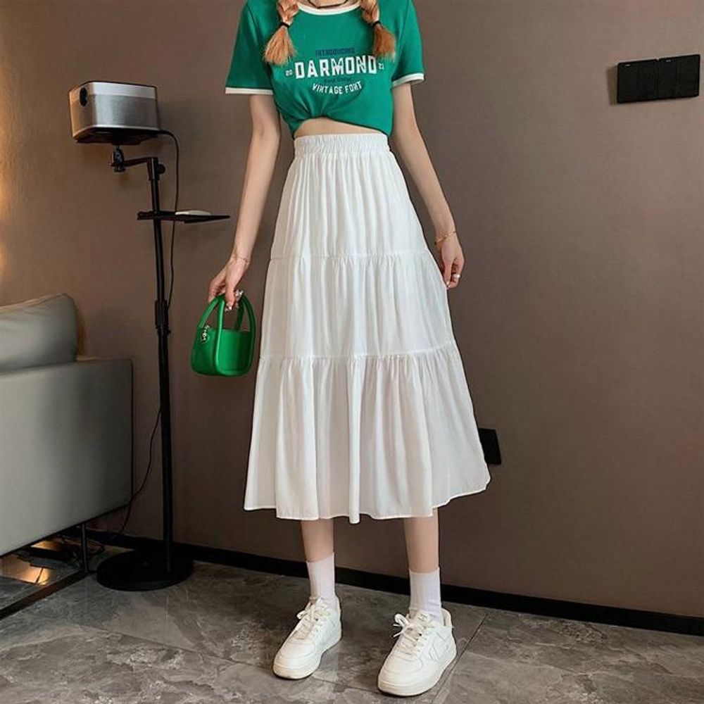 봄 롱스커트 플레어 예쁜 여름 캉캉스타일 여성치마