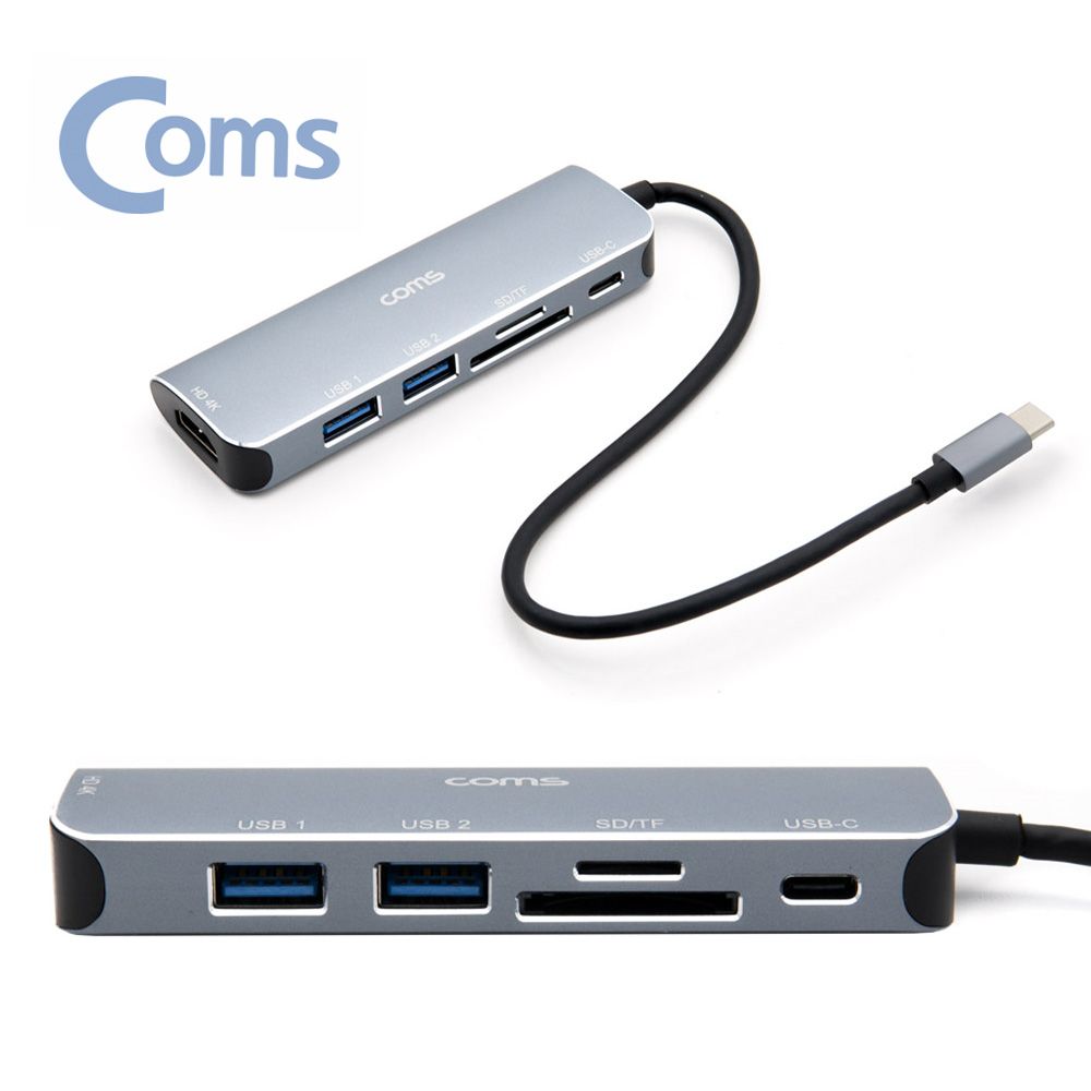 C타입 멀티도킹 허브 변환기 USB HDMI SD TF 6in1