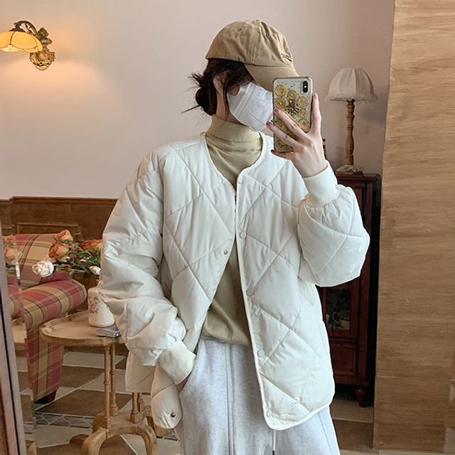 여성 룩 패딩점퍼 롱패딩 레이어드 블루종 잠바