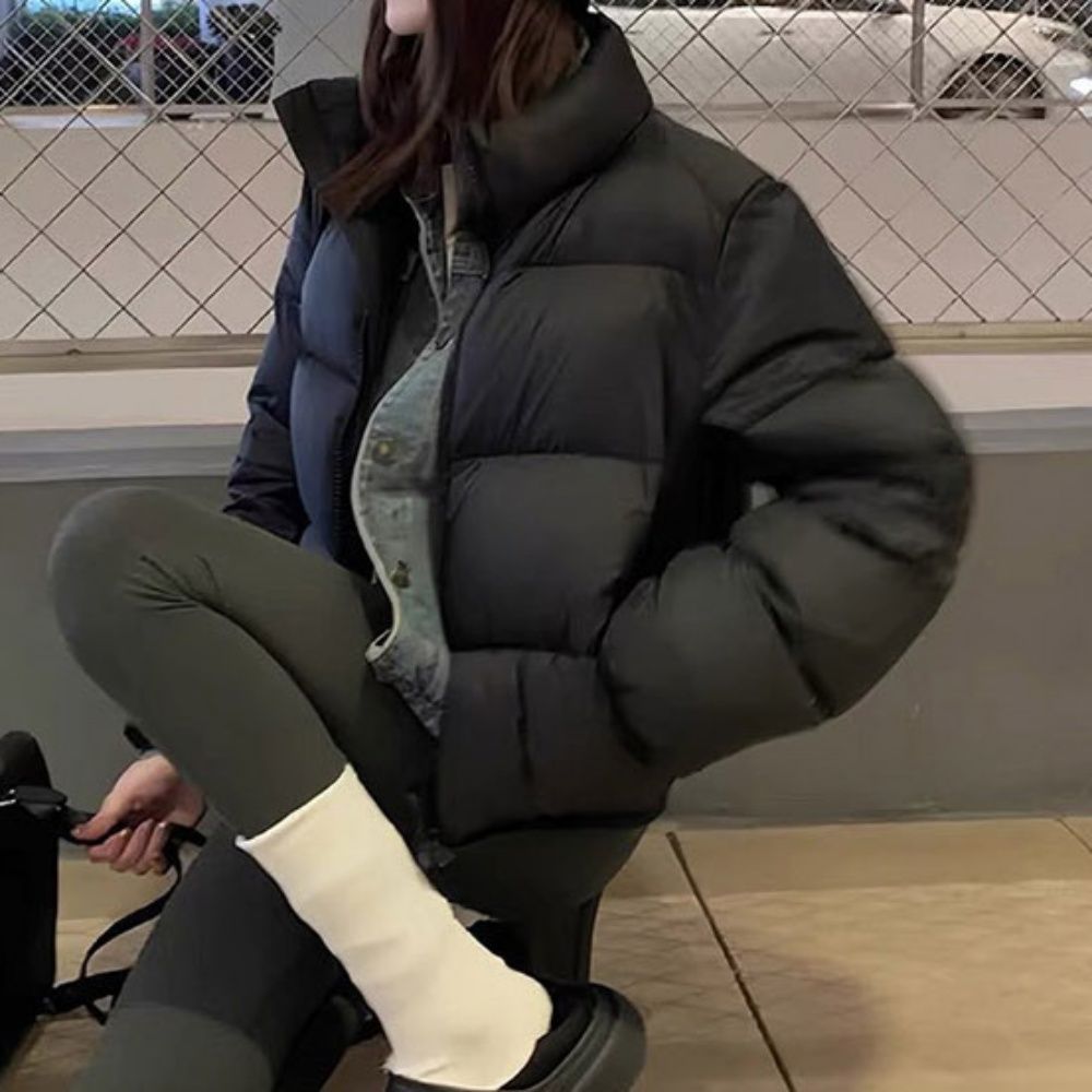 룩 여성 캐주얼룩 학생 크롭 2컬러 패딩 옷
