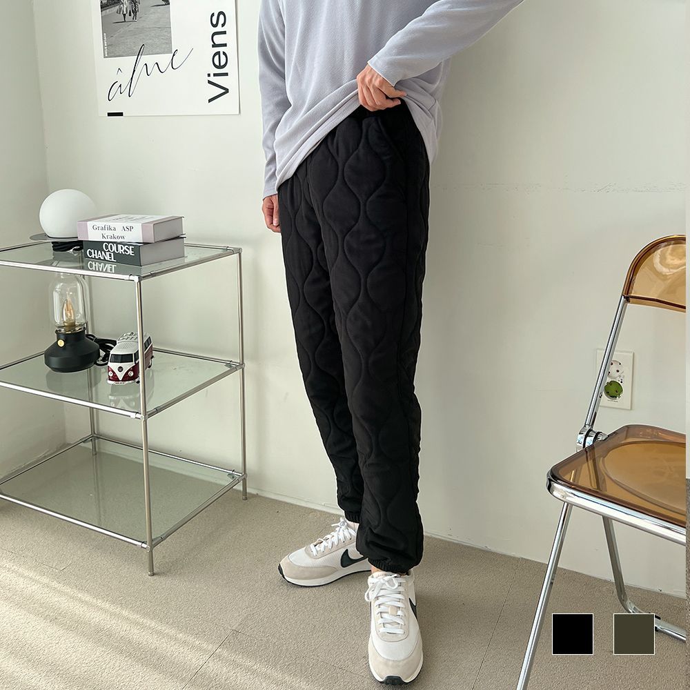 코타 인기 남자 퀼팅 조거 패딩바지 추천