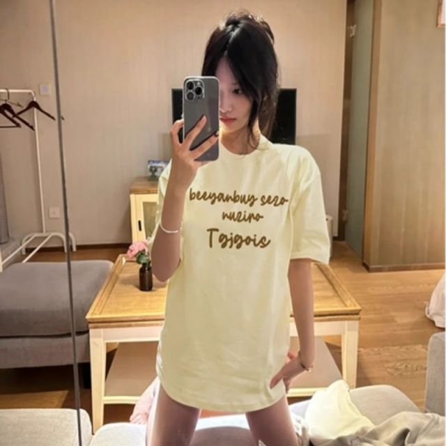 심플 레터링 트렌디 기본 루즈핏 데이 반팔 쇼슬리브