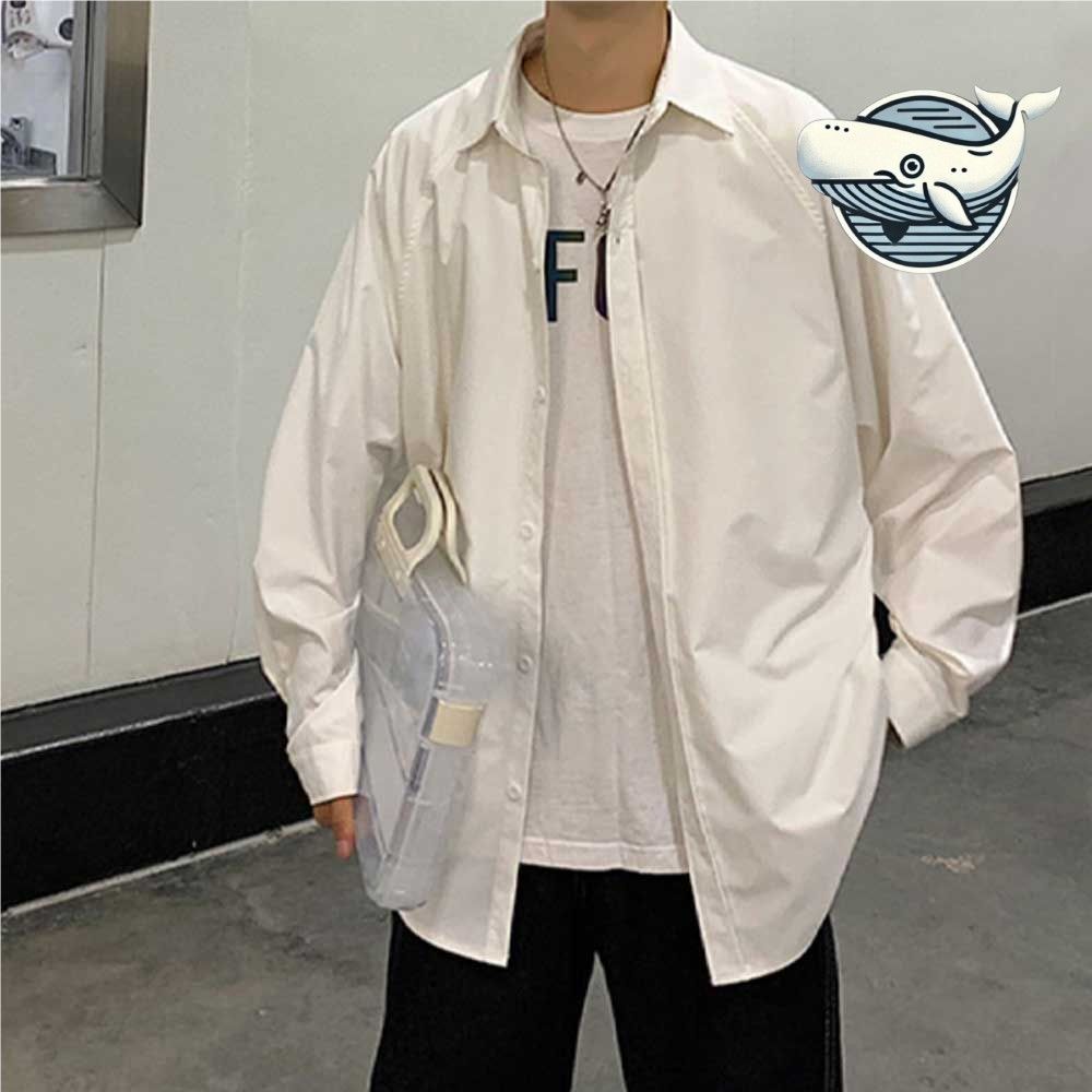 남성 오버핏 경량 긴팔셔츠 간편 데일리
