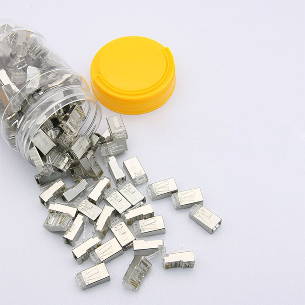 Coms 플러그 RJ45 8P8C 100EA CAT6 STP 랜선 케이블