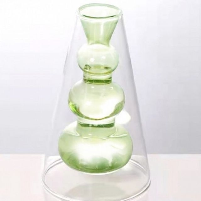 디자인 이중글라스 화병 꽃병 인테리어