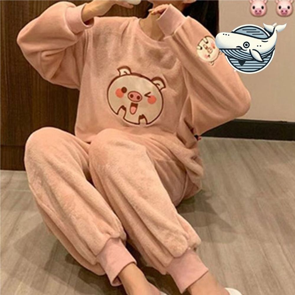 여성 극세사 홈웨어 잠옷 포근한 수면복 귀여운