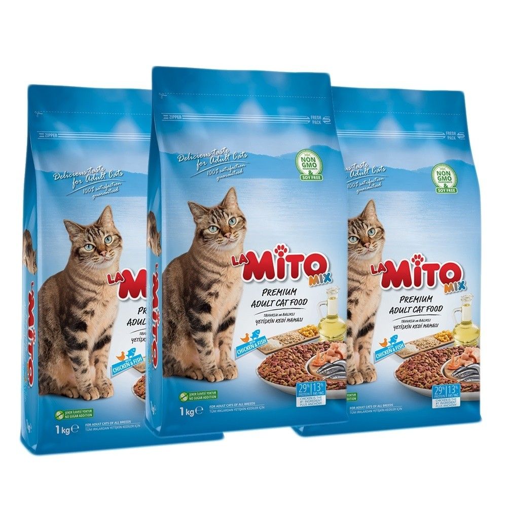 미토 프리미엄 어덜트 고양이 사료 치킨피쉬 1Kg x3