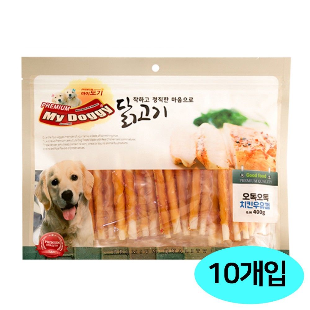 마이도기 착한닭 400g 오독 치킨우유껌 10개입