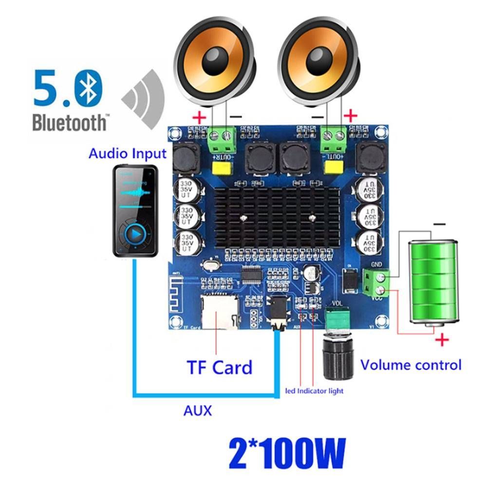 앰프보드 100w 블루투스 5.0사운드 스테레오 스피커