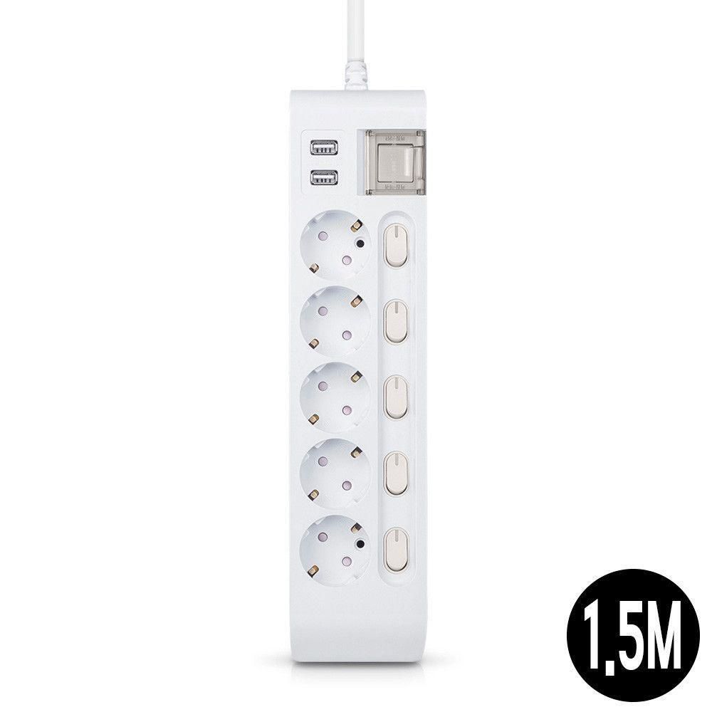 멀티탭 선이 굵어 안전한 USB 2구 5구 1.5M 16A