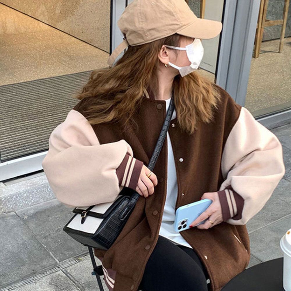 데일리 여성 대학생 멋쟁이 패션 기모 야구점퍼 저켓