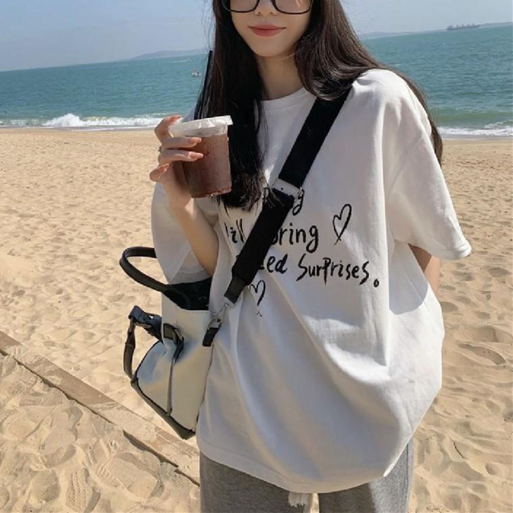 루즈핏 레터링 데일리 티셔츠 LL T149 반팔티셔츠 면