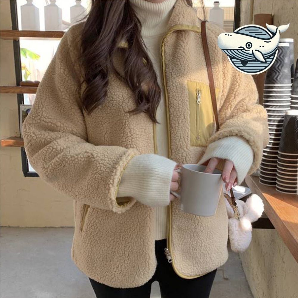 여성 따뜻한 양털 집업 점퍼 사무실 오피스