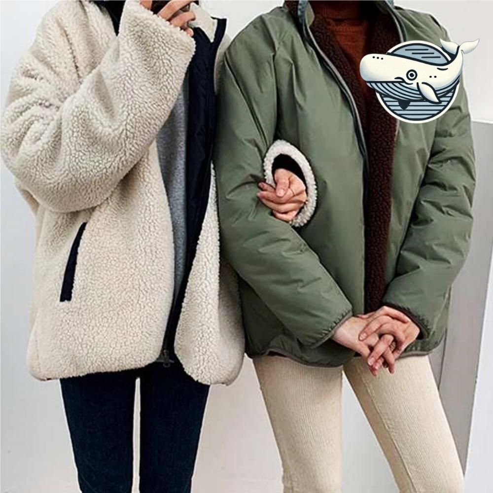 포근한 양털 양면 후리스 점퍼 커플용 정장