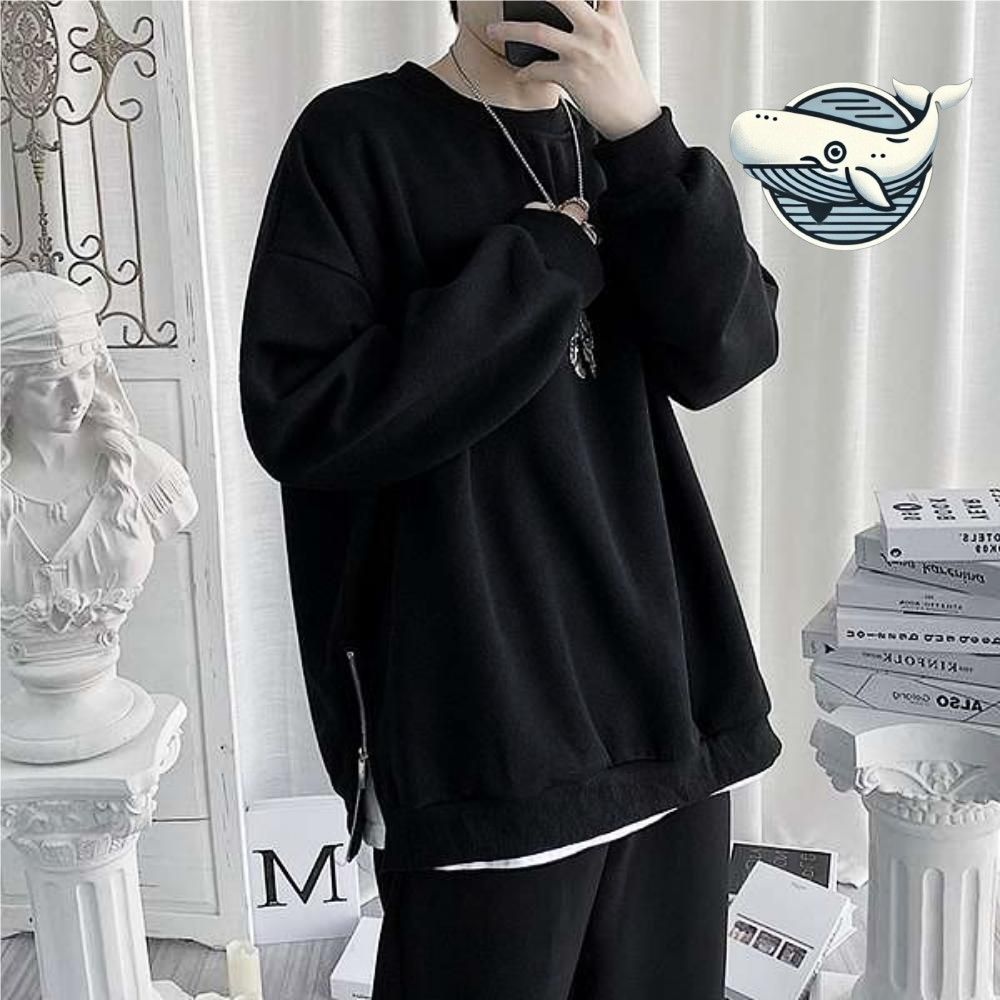 편안한 기본 블랙 오버핏 맨투맨 루즈핏 긴팔