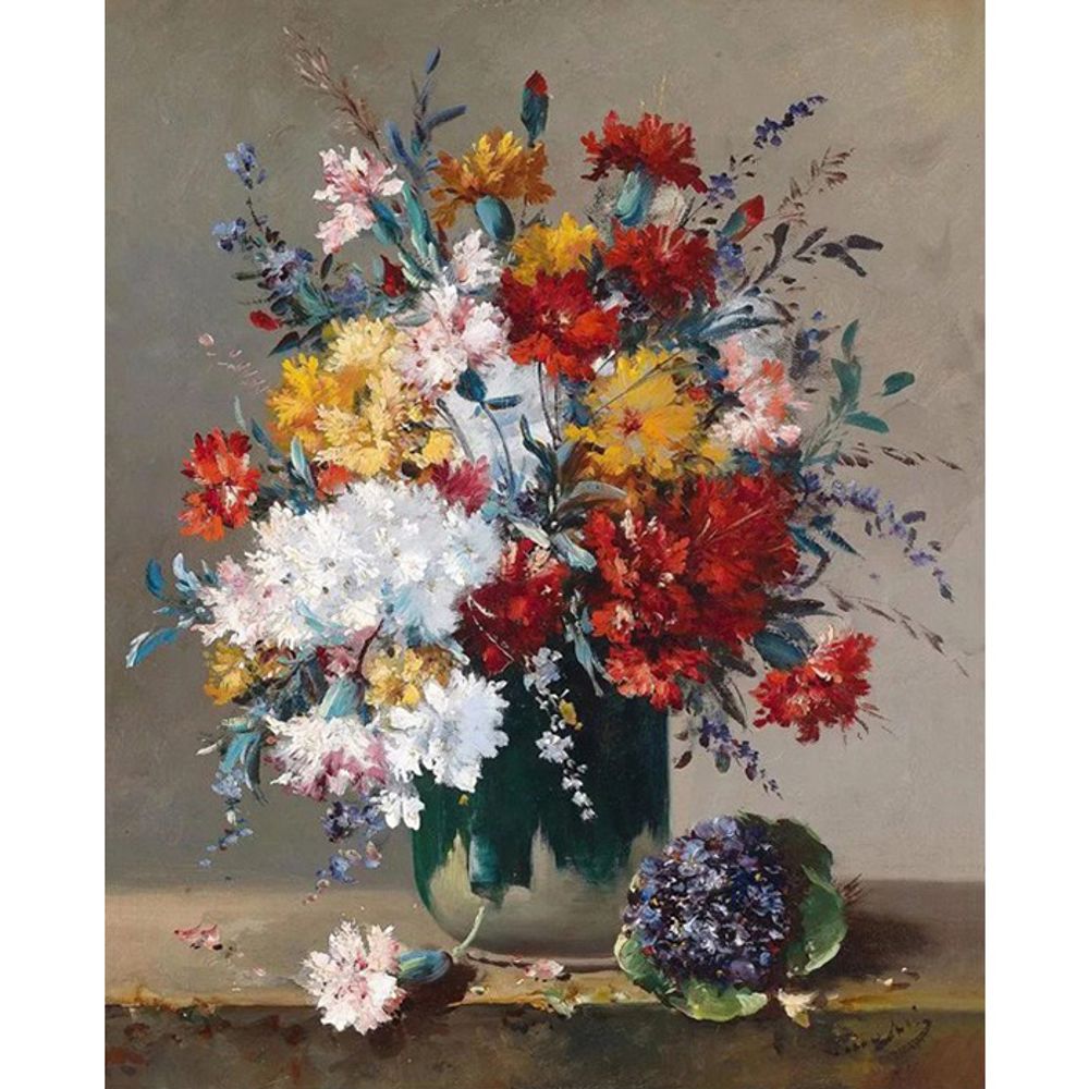 코슈아 부케와 제비꽃 (캔버스) 보석십자수 40x50