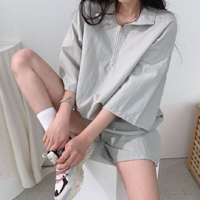 트레이닝복 바지 아노락 세트 여름 여성 반팔
