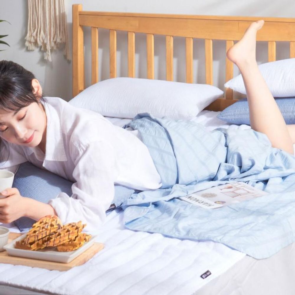 Q) 블루(D 린넨 인견이불 여름 홑겹이불 린넨이불 모