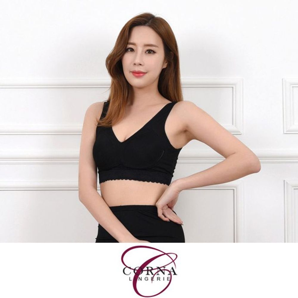 B컵 노와이어 인견 탑 브라 노라인 심리스 여