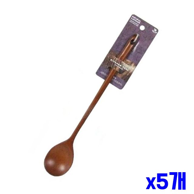 x5개 볶음주걱 롱 원목 옻칠