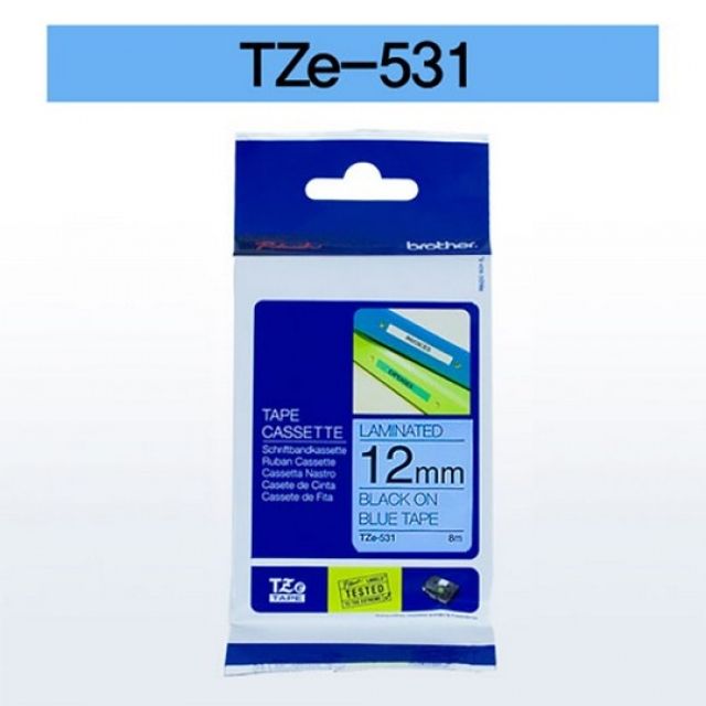 브라더테이프카트리지(TZe-531 12mm 청색 흑문자)