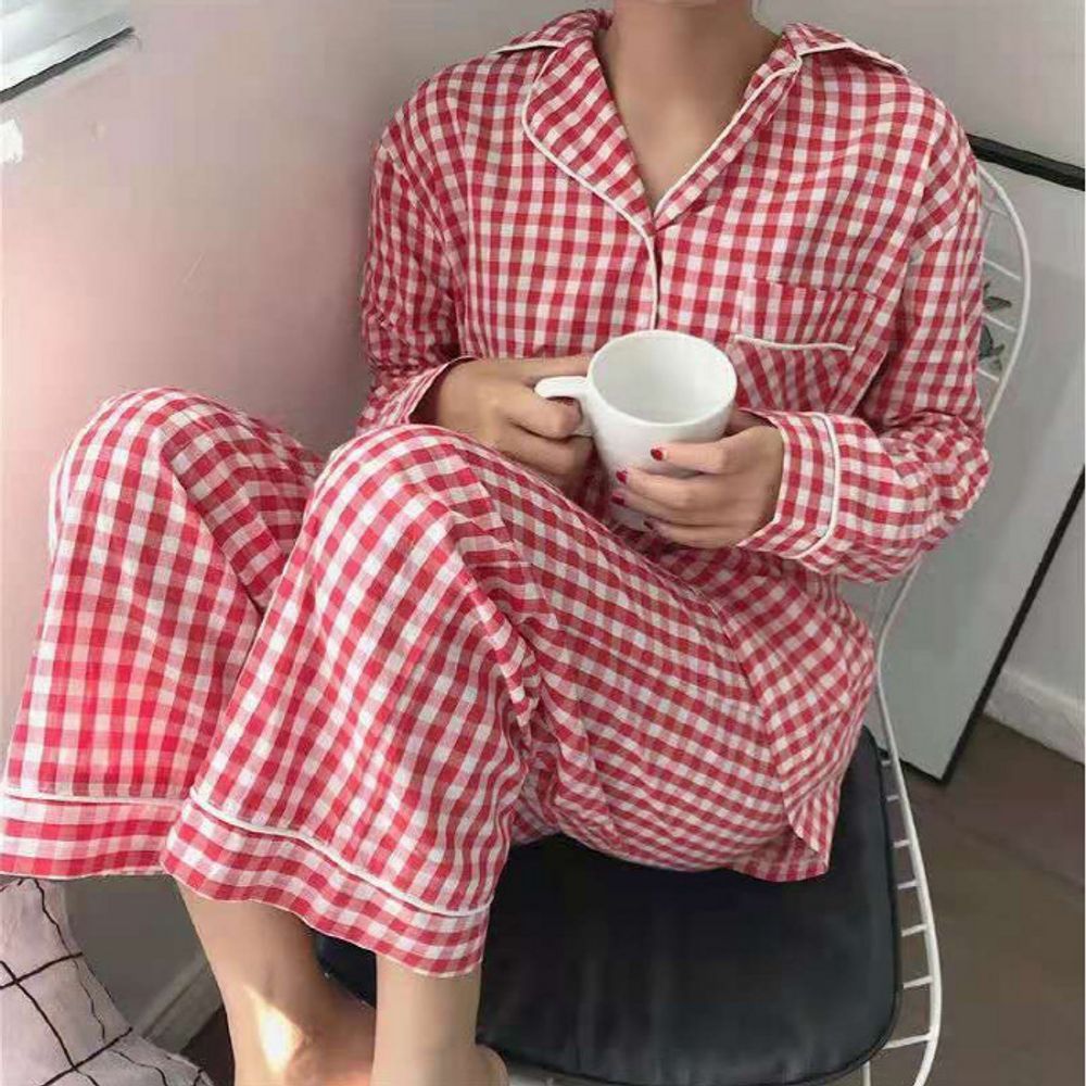 체크무늬 인기 여성잠옷 DS5004 추천