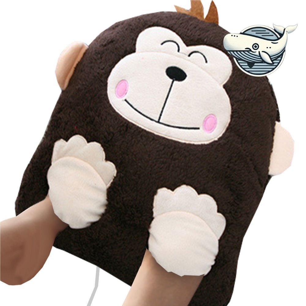 브라운 몽키 발열 쿠션 USB 손난로 따뜻한