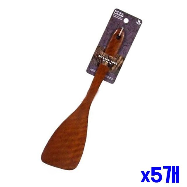 사선 x5개 뒤집개 옻칠 원목 주방조리도구