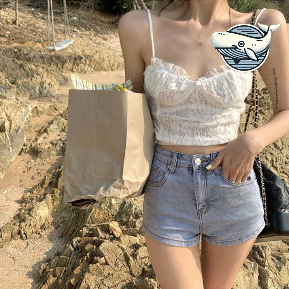 여름 데님 사이드 트임 핫팬츠 캐주얼 휴양지