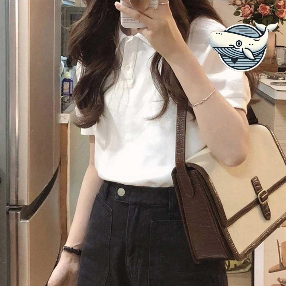 편안한 여성 카라 반팔티 기본 데일리 캐주얼
