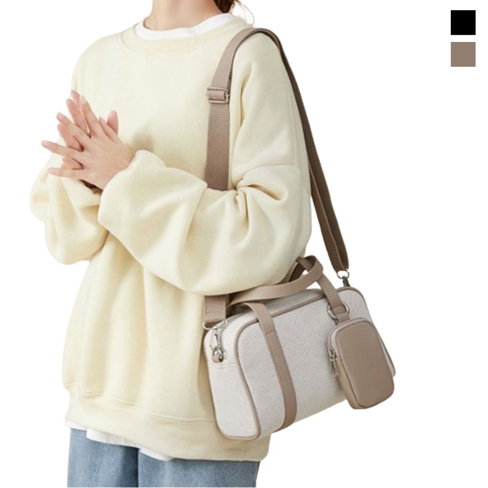 안전 지퍼 수납 가볍고 세련된 스타일 여성미니토트백