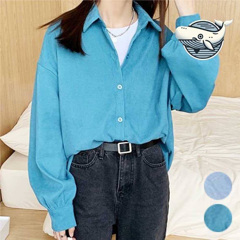 부드러운 코듀로이 프레시 긴팔 셔츠 데일리
